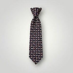 Zylos George Machado Necktie Vtg Blue Geometric Italian Silk Abstract Business